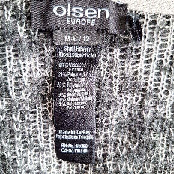Olsen Europe Speckled Charcoal Gray Knit Cardigan - Picture 4 of 5